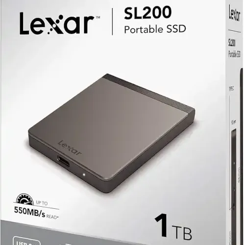 Lexar Sl200 1to Ssd Externe Portable – Usb Type-c – 550 Mo/s Lecture, 400 Mo/s Écriture