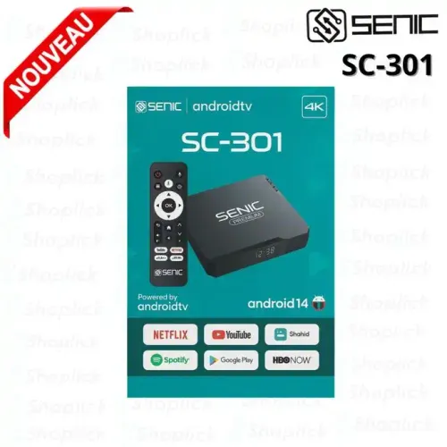 Tv Box Android 14 Senic Sc-301 – Lecteur Multimédia 4k – Iptv 12 Mois Offert
