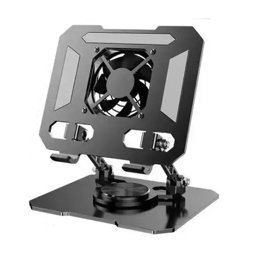 Support Métallique Pliable Pour Pc Portable & Tablette – Réglable Avec Ventilateur Refroidisseur (multicouleur Aléatoire)