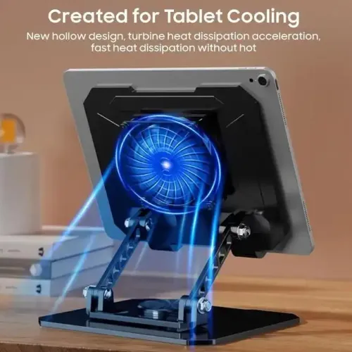 Support Métallique Pliable Pour Pc Portable & Tablette – Réglable Avec Ventilateur Refroidisseur (multicouleur Aléatoire)