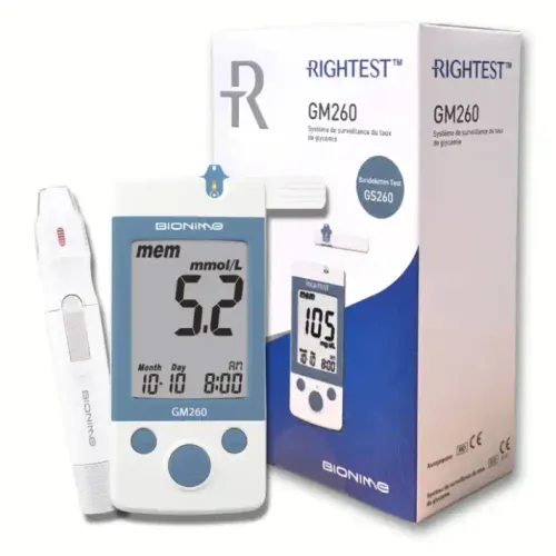 Glucomètre Numérique Bionime Rightest Gm260 – Mesure Précise De La Glycémie