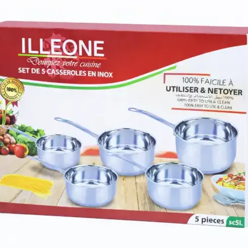 Set De 5 Casseroles En Acier Inoxydable Inox