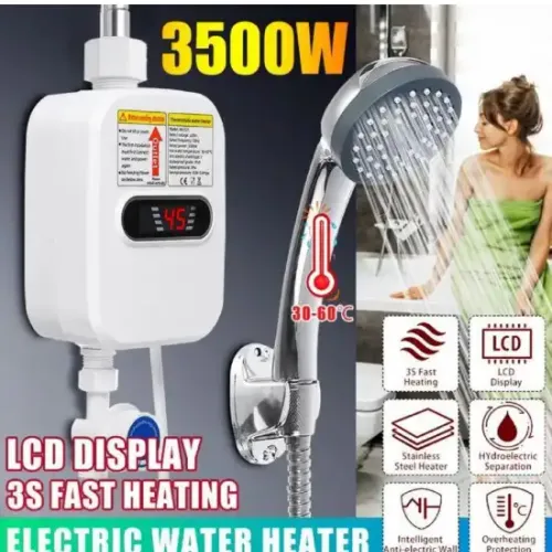 Mini Chauffe-eau Électrique Sans Réservoir – 3500w – Eau Chaude Instantanée – Robinet Avec Écran Numérique