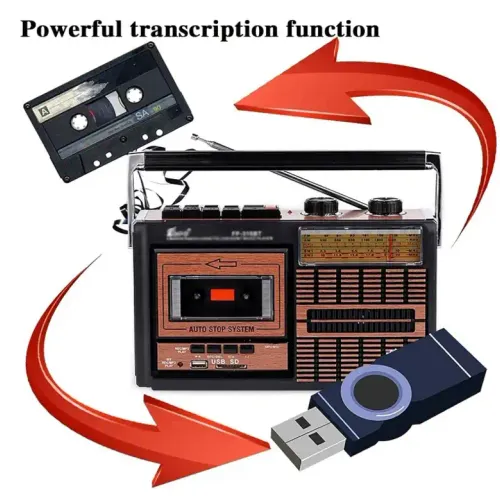 Radio Magnétophone Vintage – Bluetooth, Usb Et Fm