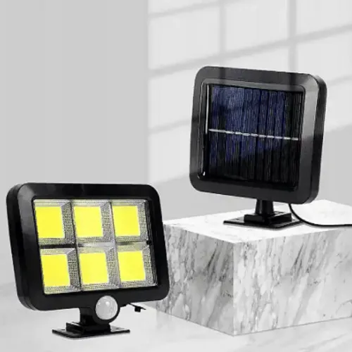 Lampe Led Solaire Extérieure Avec Capteur Pir Et Télécommande – Noir
