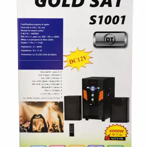 Gold Sat S1001 – Chaîne Hi-fi 2.1 Avec Caisson + Télécommande – Usb / Sd / Fm