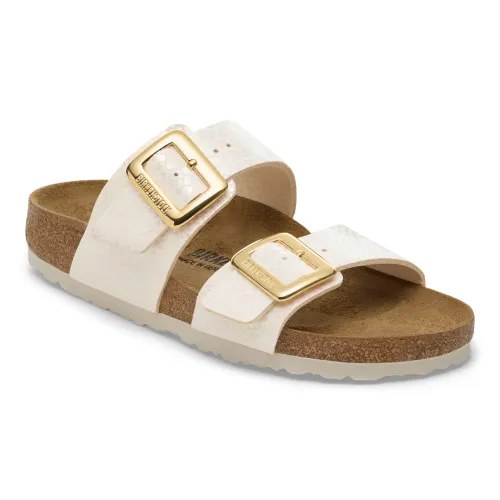 Sydney Cushion Buckle Synthetik Shiny Snake Cream Narrow