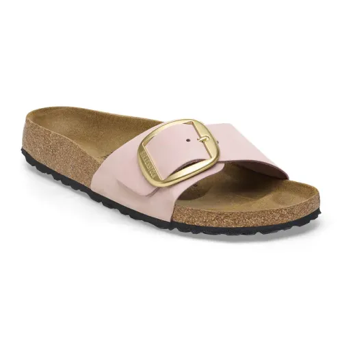 Madrid Big Buckle Nubuck Leather Soft Pink Narrow