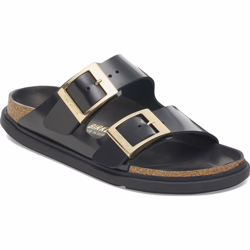 Arizona Droplet Buckle Natural Leather Black Narrow