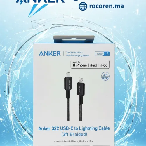 Câble Anker 322 Powerline Usb-c Vers Lightning 60w – Charge Rapide Iphone