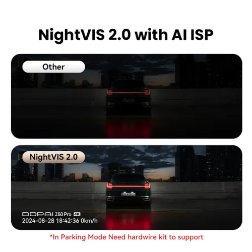 Ddpai Z60 Pro 4g Cloud Set – Dashcam Avant & Arrière + Module 4g + Hardwire Kit