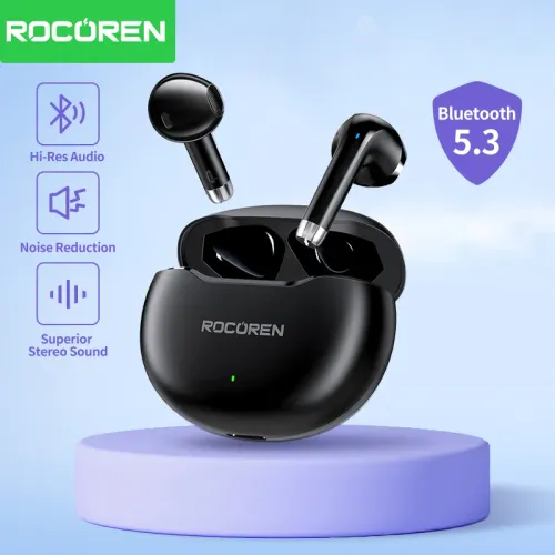 Rocoren Écouteurs Bluetooth 5.3 Mini – Son Puissant, Design Ultra Compact