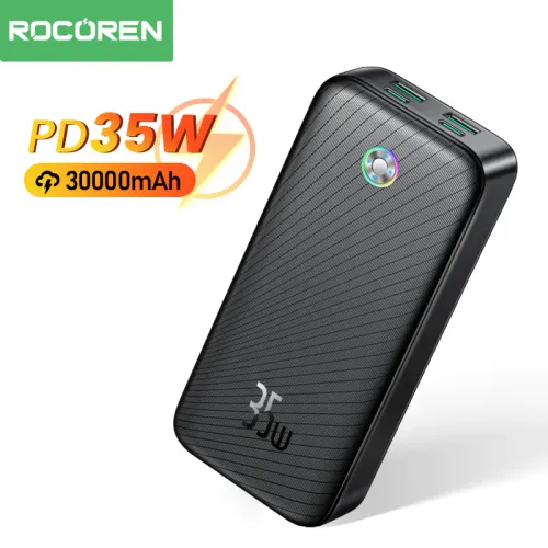 Rocoren Power Bank 30000mah Pd 35w – Charge Rapide Haute Capacité