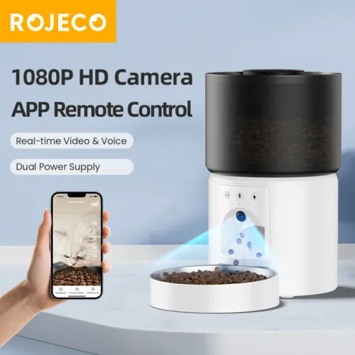 Rojeco 3l Distributeur Automatique Pour Animaux Avec Caméra 1080p