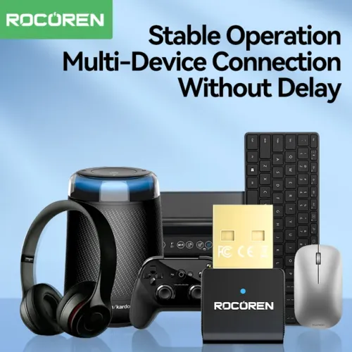 Rocoren Usb Mini Adaptateur Bluetooth 5.3 Ultra Compact Et Puissant