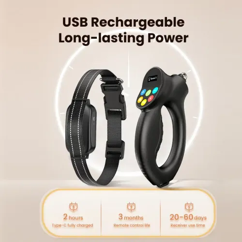 Collier De Dressage Rojeco 500m + Laisse – Télécommande Étanche & Nouvelles Fonctionnalités !