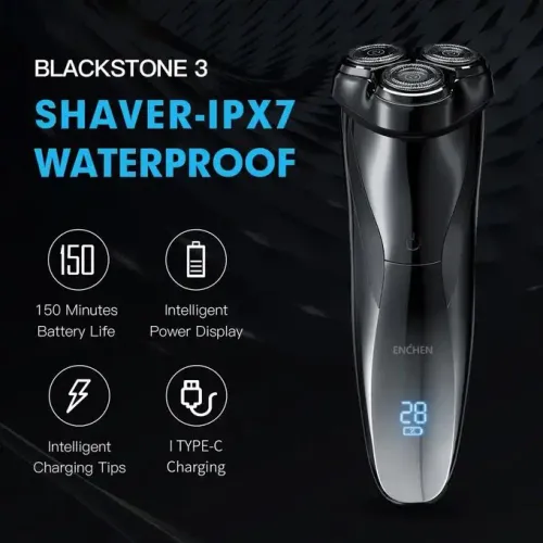 Enchen Blackstone 3 Rasoir Électrique Ipx7 Flottant 3d Étanche Rechargeable