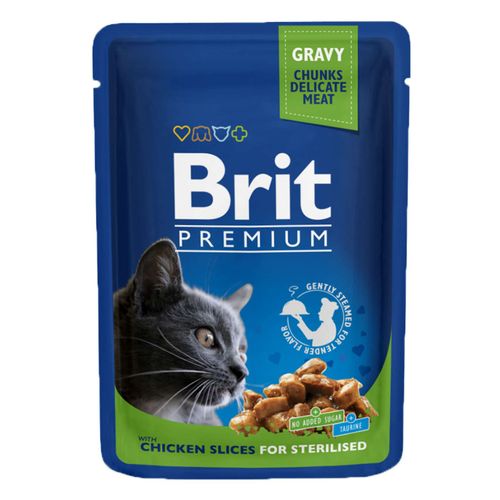 Premium Cat Pouches Chicken Slices For Sterilised Pour Chats Stérilisés 100g