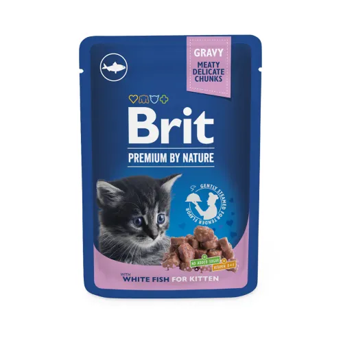 Premium Aliment Humide Chatons Chunks With White Fish In Gravy For Kittens 100 G
