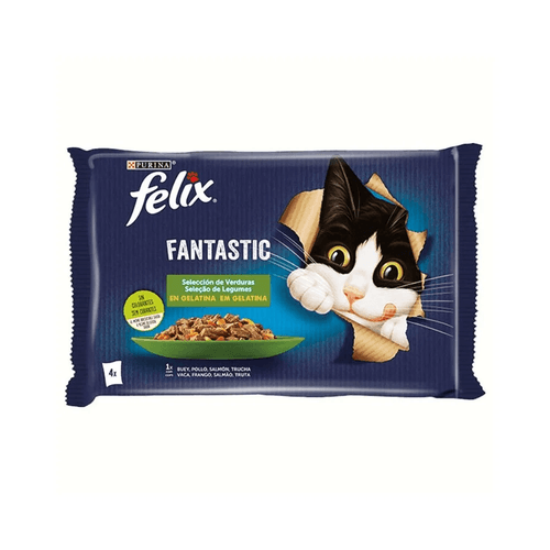 Felix Fantastic Sélection De Légumes En Gelée Multipack 4 Sachets –z Aliment Humide Pour Chats Adultes