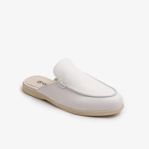Babouche Walk Cuir Blanc