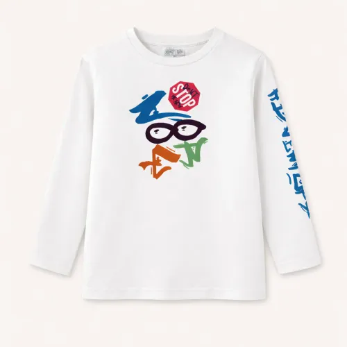 Ensemble Garçon Décontracté – T-shirt Imprimé & Pantalon Cargo