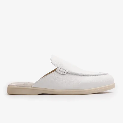 Babouche Walk Cuir Blanc