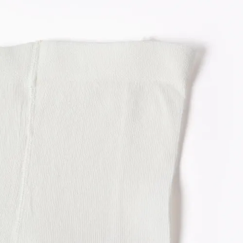 Ribbed tights with lurex threads for girls, white/golden