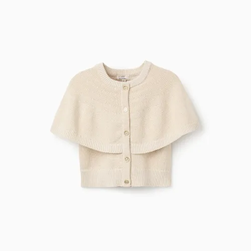 Cardigan en maille à manches cape et lurex