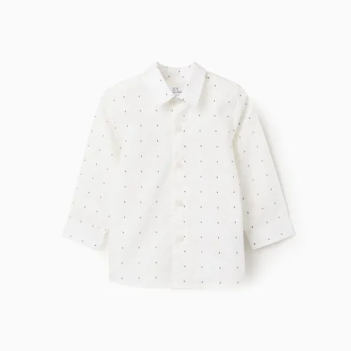Chemise En Popeline À Manches Longues Et Motif