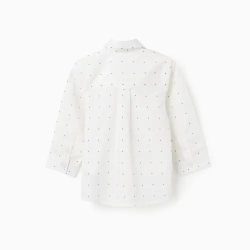Chemise En Popeline À Manches Longues Et Motif