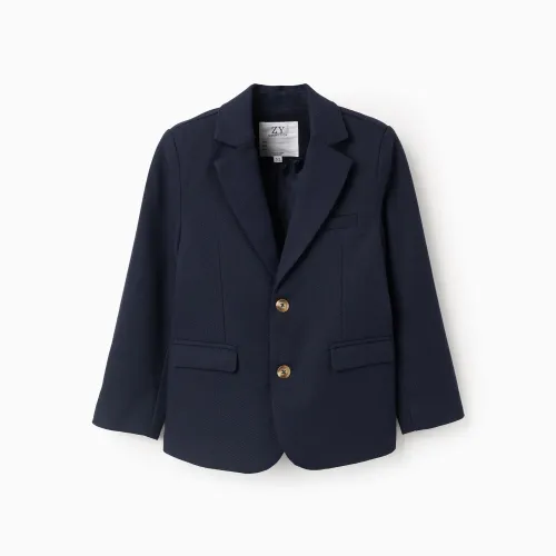 Blazer en piqué avec poches à rabat 