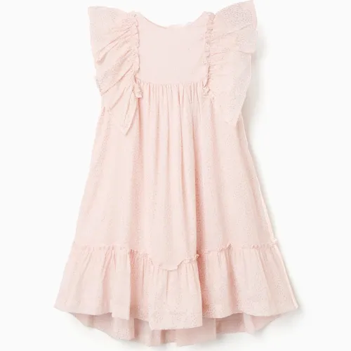 Robe en crêpe avec volants et lurex
