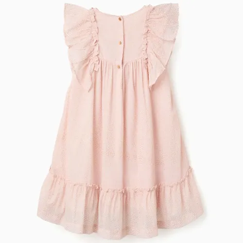 Robe en crêpe avec volants et lurex