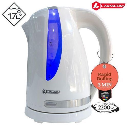 Lamacom Bouilloire Electrique, Niveau Deau Visible, 1.7l /2200w, Filtre Anti-calcaire