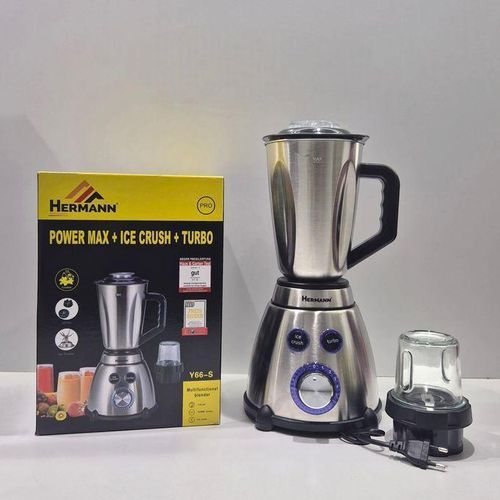 Hermann Blender Turbo Avec Fonction Ice Crush – Bol En Inox 1,5l, Moteur Puissant De 1500w + Moulin À Café Et Épices Offert