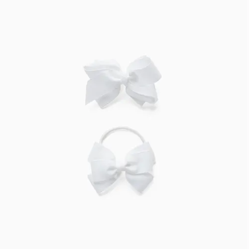 Barrette + Élastique Avec Nœud Bébé Et Fille