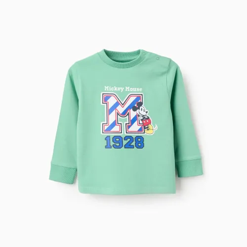 T-shirt À Manches Longues En Coton Pour Bébé Garçon « Mickey », Vert