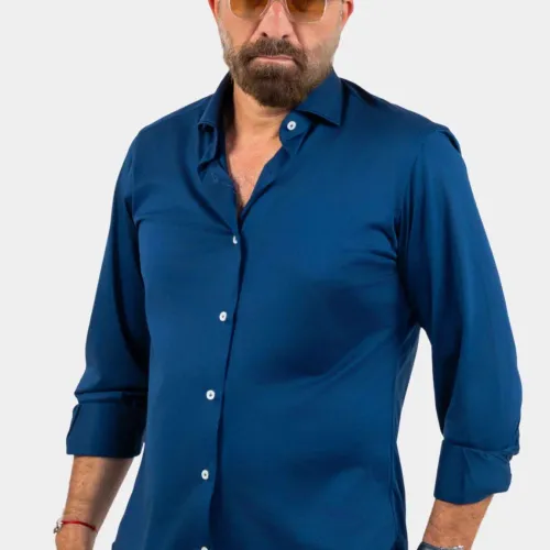 Cordone X Gabriel Navy Scottish Yarn Shirt