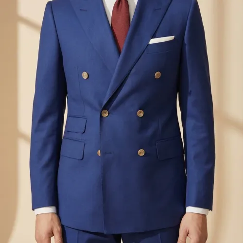 Genova Tailored Double-breasted Blazer – Royal Blue