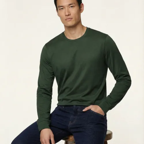 Puglia Sweater – 100% Scottish Cotton – Edera Green