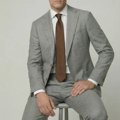 Arezzo Suit – Light Grey – Zignone Fabric – 96% Wool, 4% Cashmere