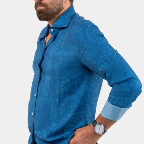 Blue Fower Shirt