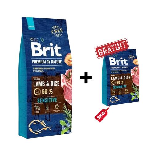 Premium By Nature Sensitive Agneau Et Riz 15kg + 3kg Gratuit