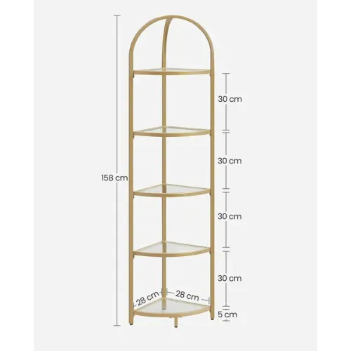 Étagère D’angle À 5 Niveaux Doré