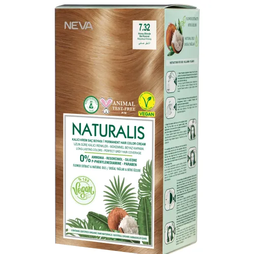Naturalis Hair Color Cream Set-7.32 Honey Blonde Vegan 60 Ml + 60 Ml