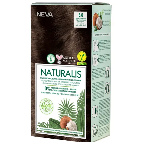 Naturalis Hair Color Cream Set-6.0 Intense Dark Blonde Vegan 60 Ml + 60 Ml