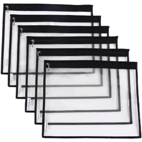 Lot De 8 Pochettes De Rangement Multi-usages En Pvc Transparent Résistant À L'eau Avec Fermeture Éclair
