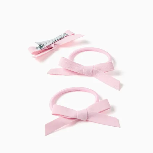 Pack Hair Clip + 2 Hair Bobbles With Bows For Babies And Girls
