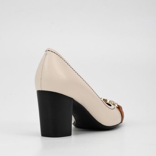 Escarpins Chic À Talon Carré Et Boucle Dorée